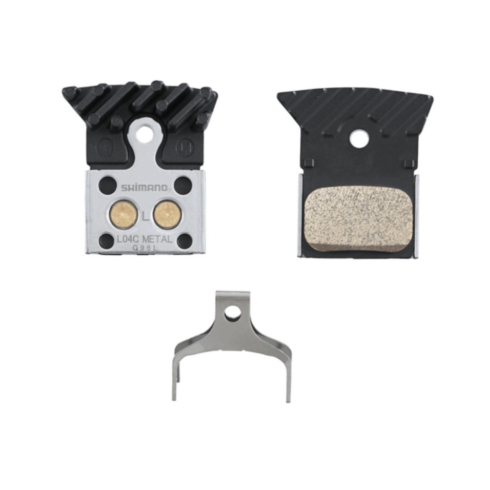 Pastiglie freno metalliche Shimano BP-L04C-MF con alette
