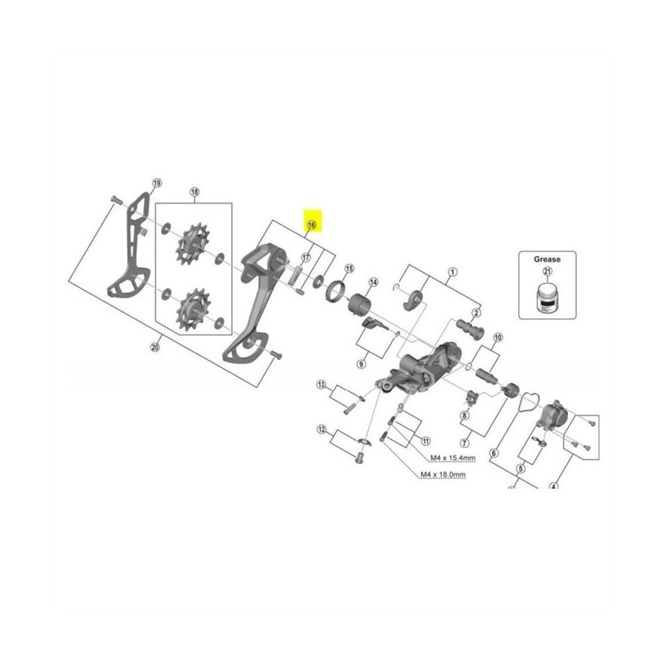Poulies De Dérailleur Shimano RD-M9100 - Kit Guide + Tension - Pour Vélo Adulte - Matériau Dur Shimano
